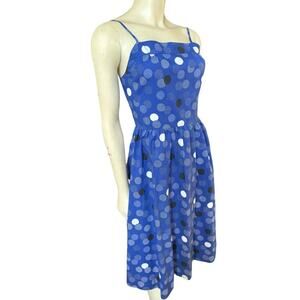 Vintage 1960s Rockabilly Polka Dot Pinup Retro Purple Womens Party Dress S M